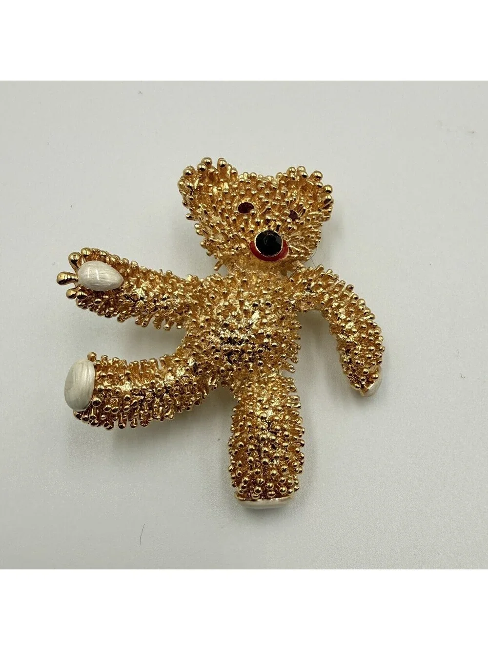 Jackie Kennedy Gold Tone Teddy Bear Pin Brooch Camrose & Kross